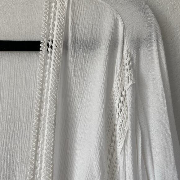 Gianni Bini White Tassel Swim Suit Cover Up Boho Medium Beach Resort Pool comfy - Picture 7 of 10